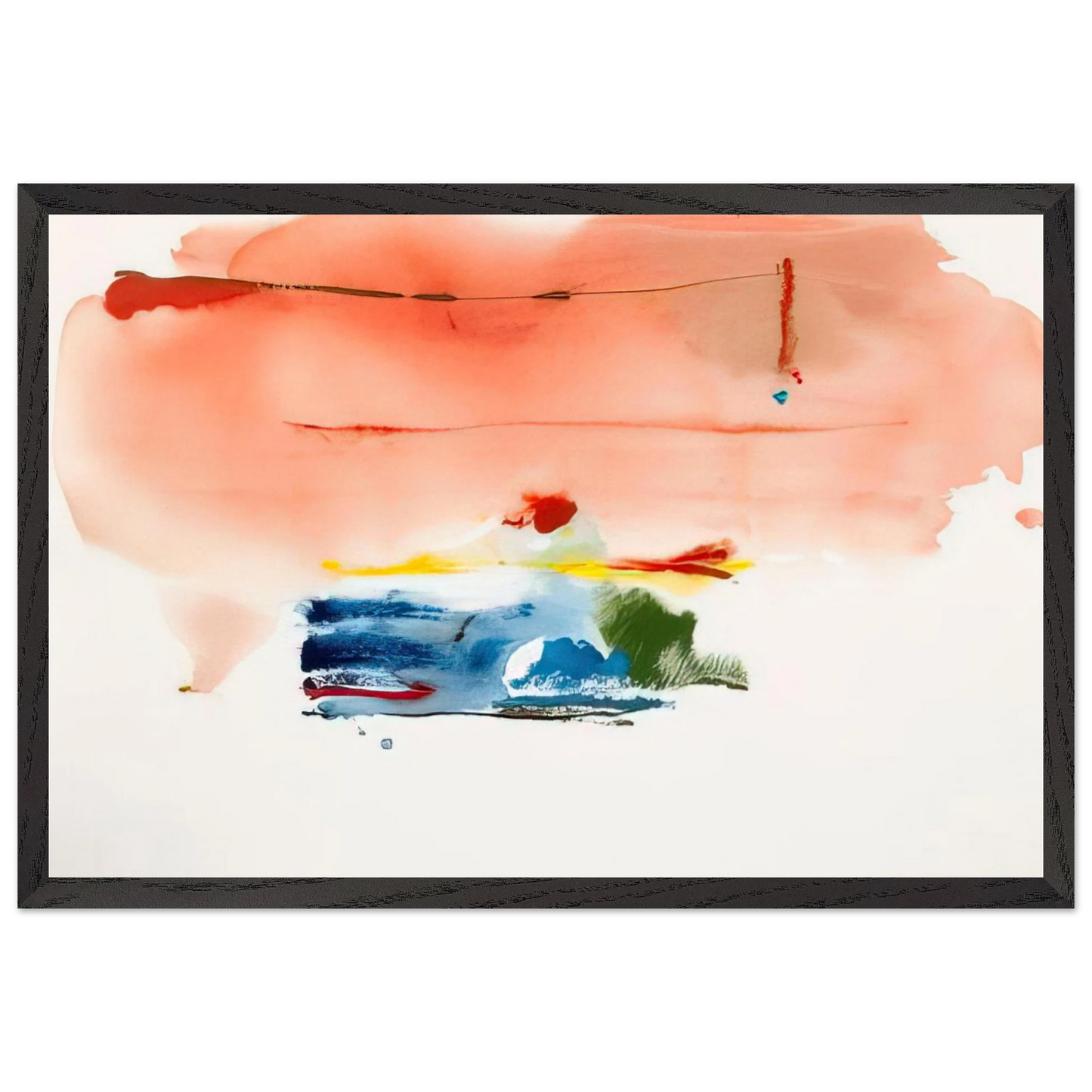 Helen Frankenthaler - Santa Fe II - 1986 Wall art - A2 (42 x 59.4  cm) - Premium Wooden Framed Poster With Fine Art Paper - Black frame
