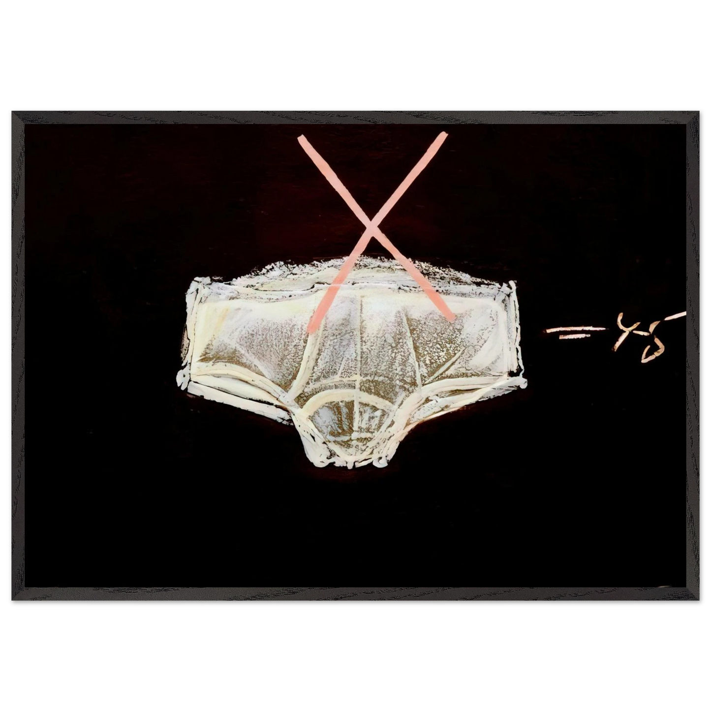 ROBA INTERIOR 1972 - Antoni Tapies Framed Art Print – Black Wooden Frame - Default Title - -Framed Art Print