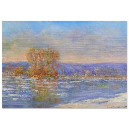 Floating Ice near Bennecourt - claude monet Brushed Aluminum Print - 70x100 cm / 28x40 inches | claude monet Aluminum Print | claude monet Prints