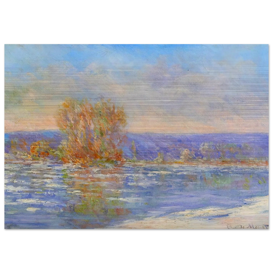 Floating Ice near Bennecourt - claude monet Brushed Aluminum Print - 70x100 cm / 28x40 inches | claude monet Aluminum Print | claude monet Prints