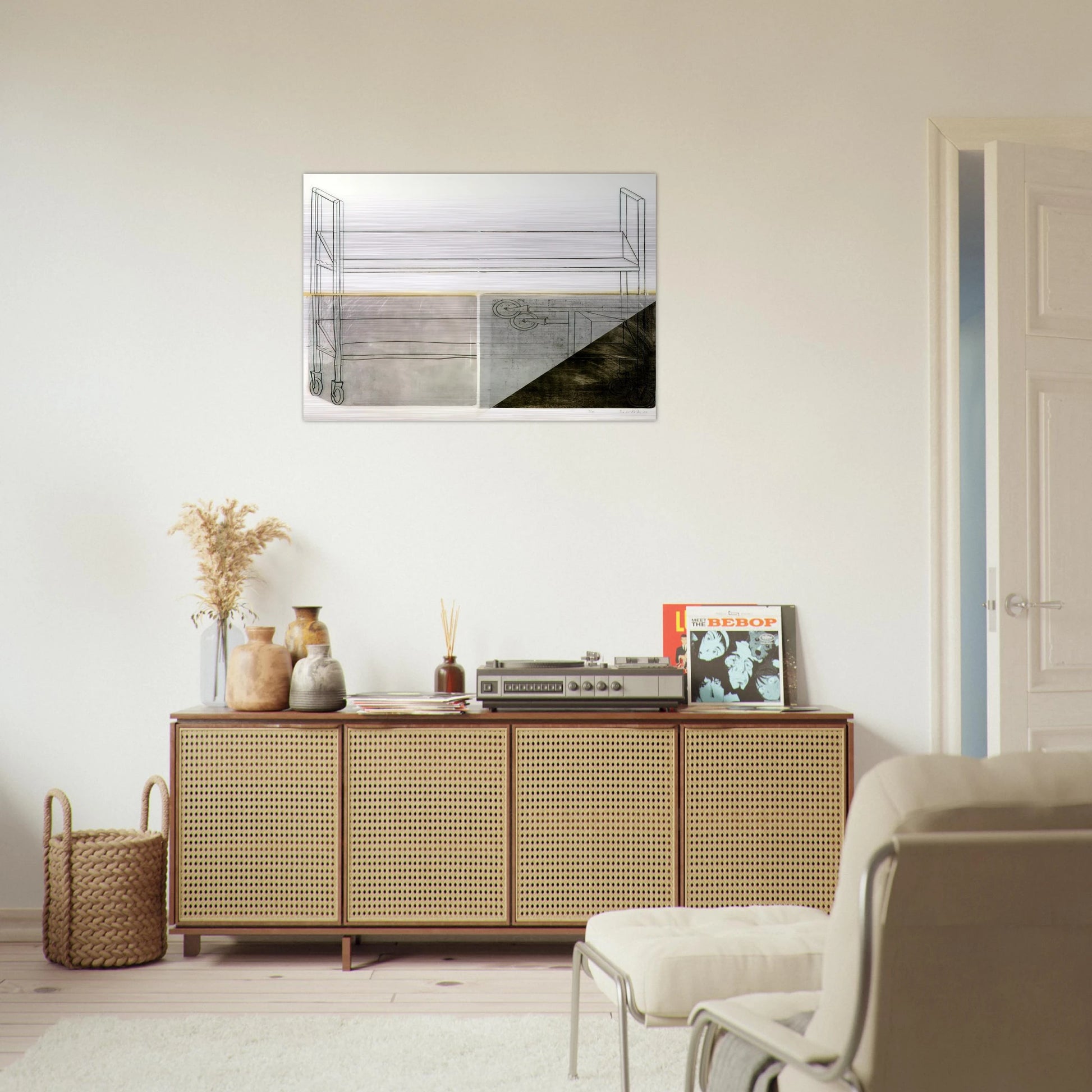 Large Trolley - 1972 - Dieter Roth Brushed Aluminum Print - 70x100 cm / 28x40 inches | Dieter Roth Aluminum Print | Dieter Roth Prints