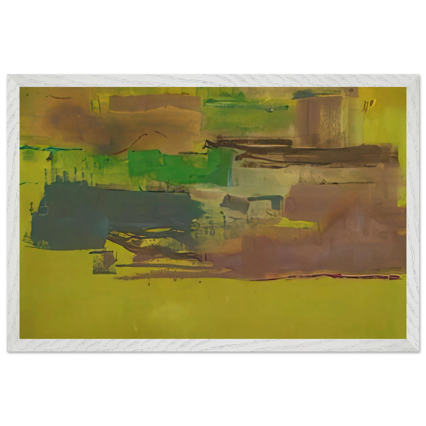 Helen Frankenthaler - August Deep - 1978 Wall art - 45x60 cm / 18x24 inches - Premium Wooden Framed Poster With Fine Art Paper - White frame