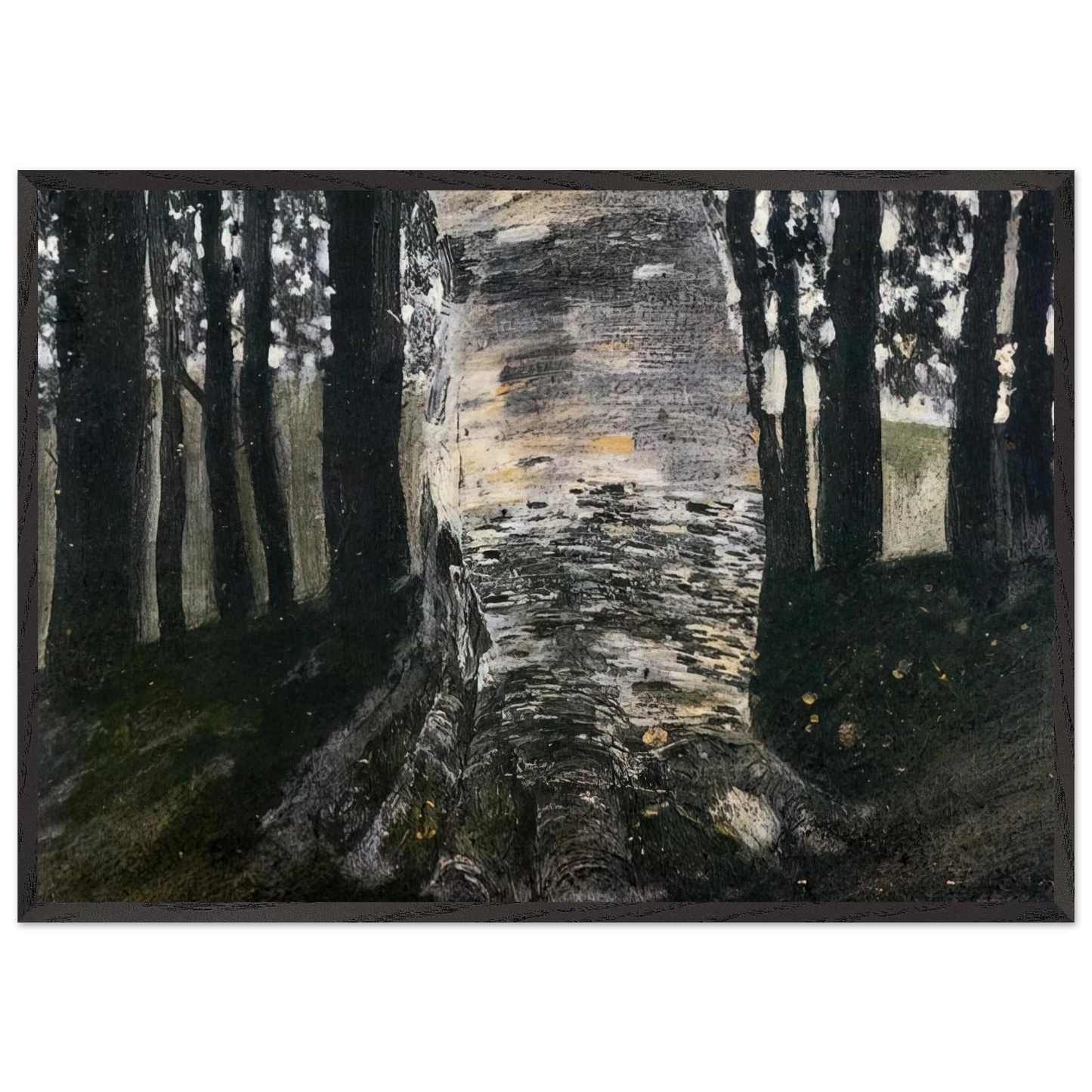 BIRCH IN A FOREST - Gustav Klimt Framed Art Print – Black Wooden Frame - Default Title - -Framed Art Print