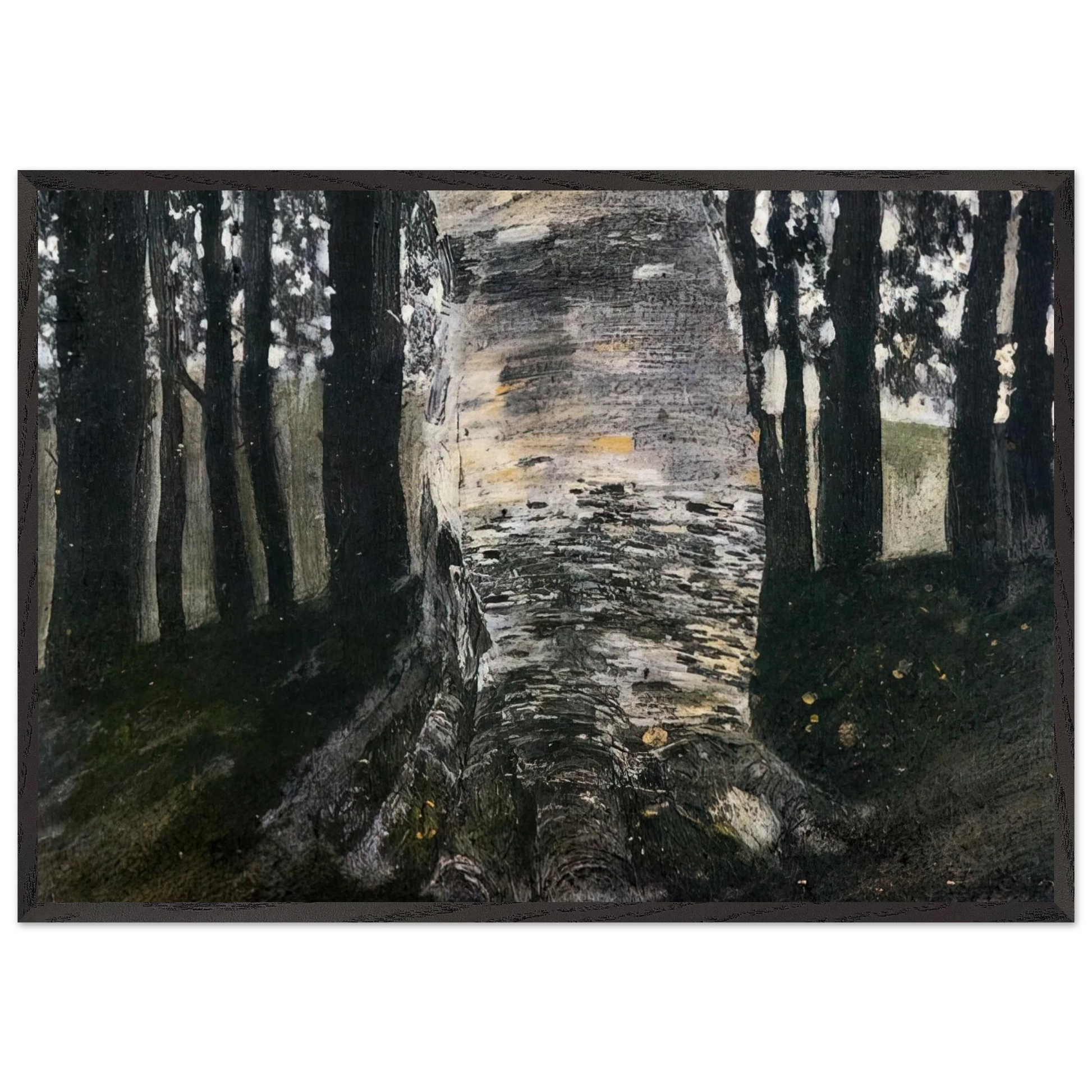 BIRCH IN A FOREST - Gustav Klimt Framed Art Print – Black Wooden Frame - Default Title - -Framed Art Print