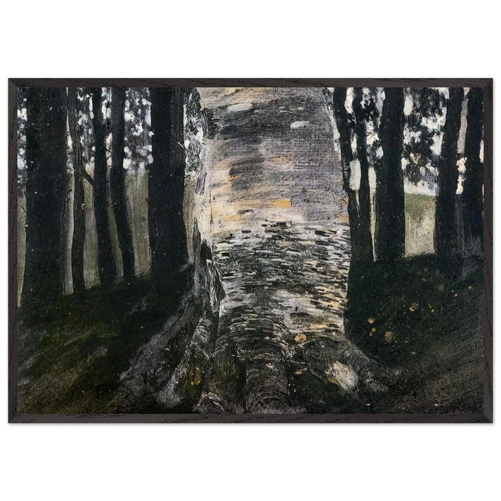 BIRCH IN A FOREST - Gustav Klimt 70x100 cm / 28x40 inches Framed Art Print – Black Wooden Frame