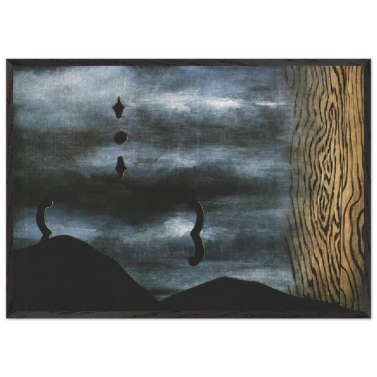 THE LINING OF SLEEP 1928 - Rene Magritte 70x100 cm / 28x40 inches Framed Art Print – Black Wooden Frame