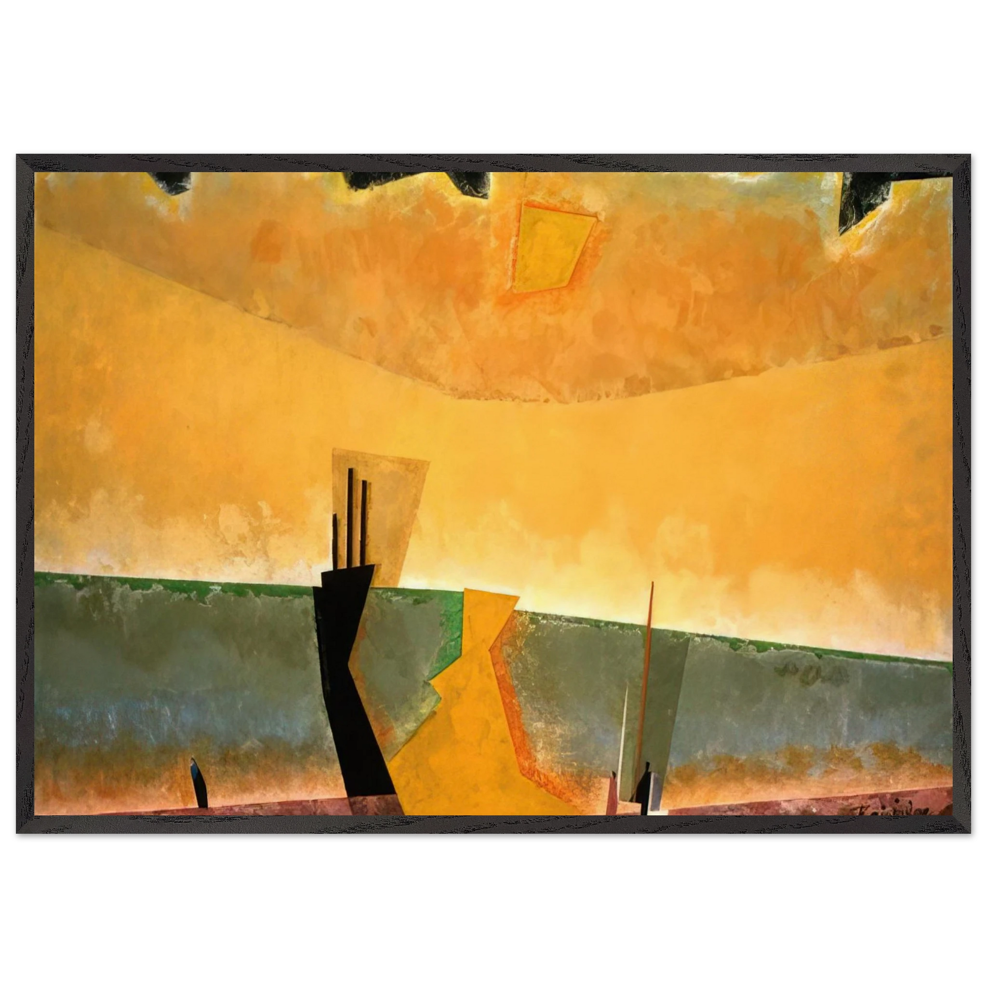 STORM BREWING 1939 - Lyonel Feininger Framed Art Print – Black Wooden Frame - Default Title - -Framed Art Print