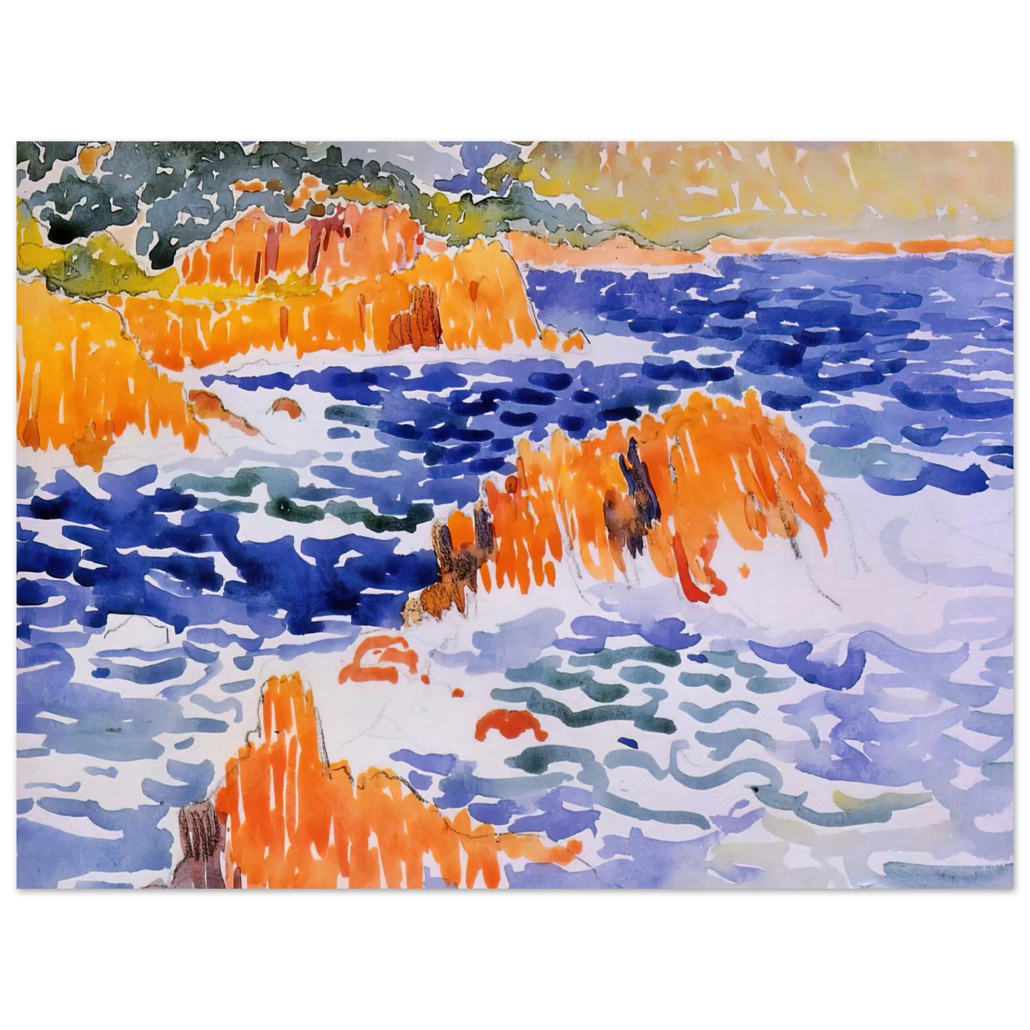 Henri-Edmond Cross - Rocks at Trayas Fine Art Poster - Default Title