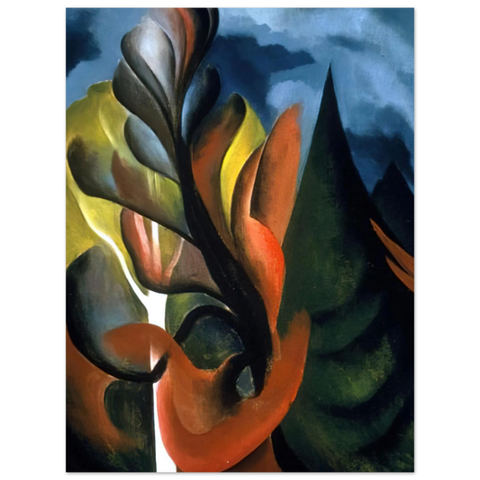 Georgia O'Keeffe - Maple and Cedar, Lake George Fine Art Poster - 13x18 cm / 5x7 inches