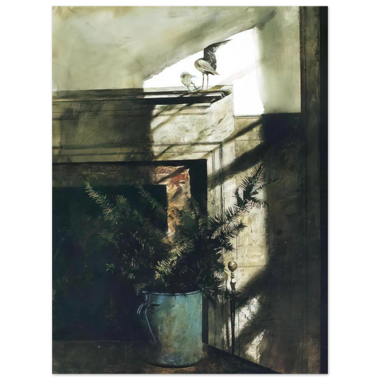 Andrew Wyeth - BIRD IN THE HOUSE Wall Art - 21x29.7 cm / 8x12" - Fine Art Poster - -