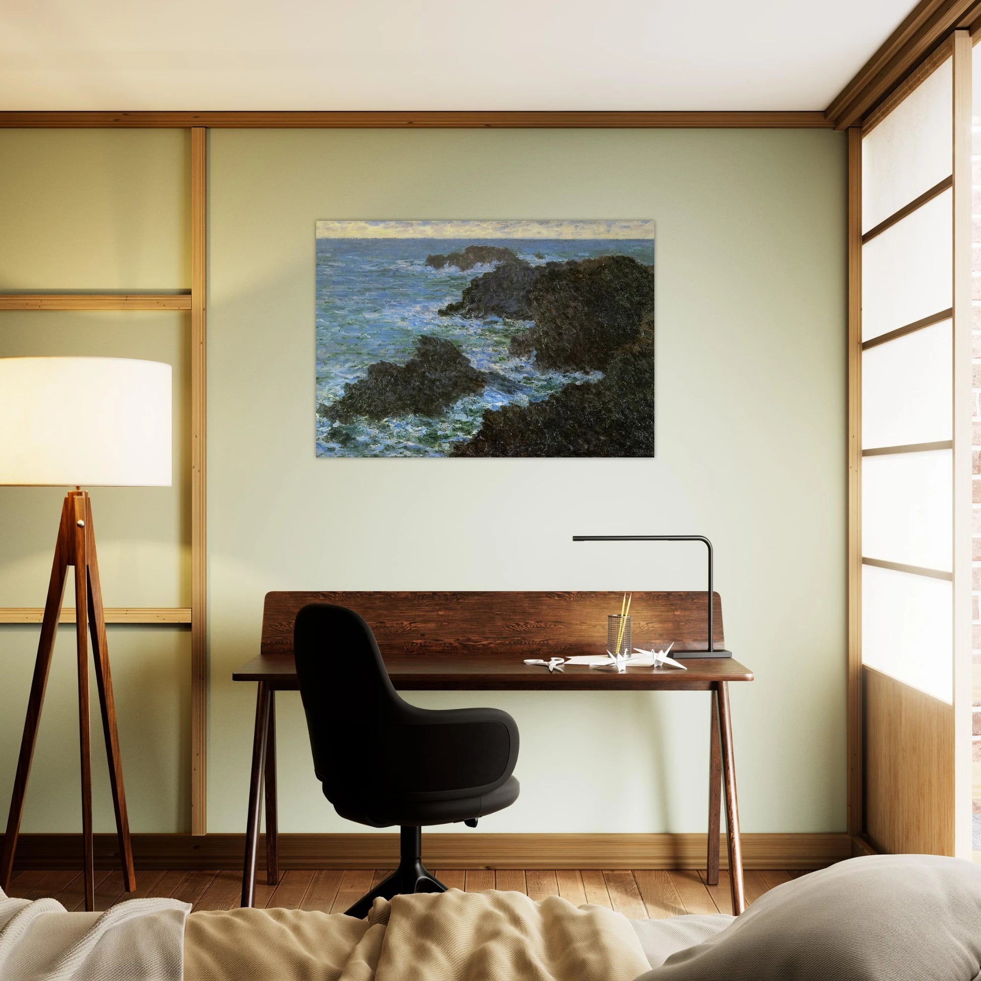 The rocks of Belle-Ile - claude monet Brushed Aluminum Print - 70x100 cm / 28x40 inches | claude monet Aluminum Print | claude monet Prints