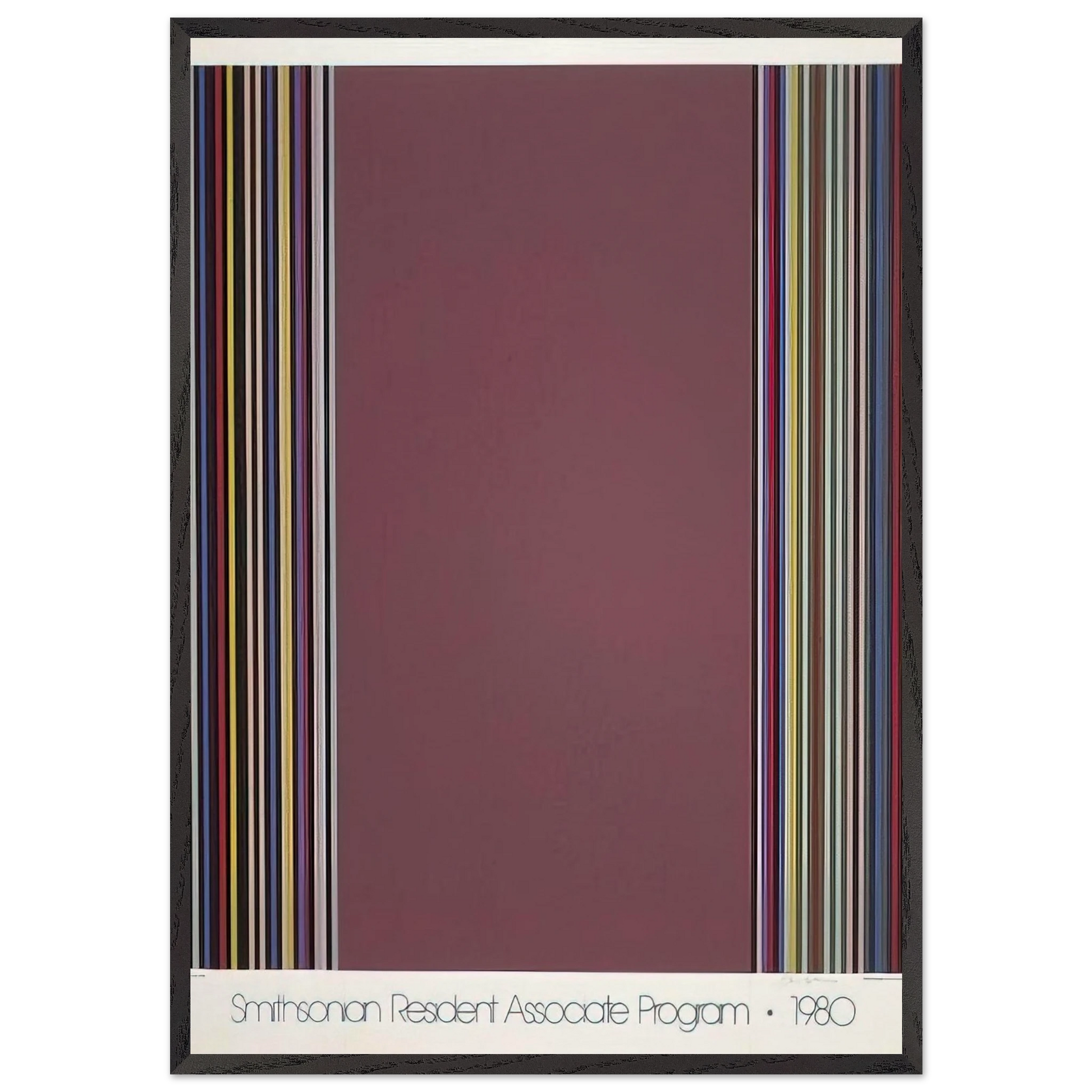 Smithsonian Resident Associates Program 1980 15th Anniversary Poster - 1980 - Gene Davis Framed Art Print – Black Wooden Frame - Default Title - -Framed Art Print