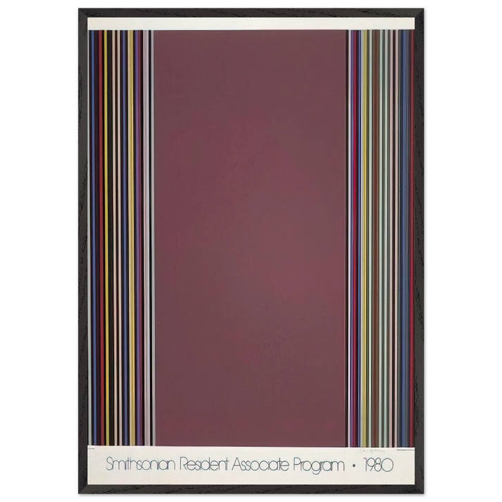 Smithsonian Resident Associates Program 1980 15th Anniversary Poster - 1980 - Gene Davis 70x100 cm / 28x40 inches Framed Art Print – Black Wooden Frame