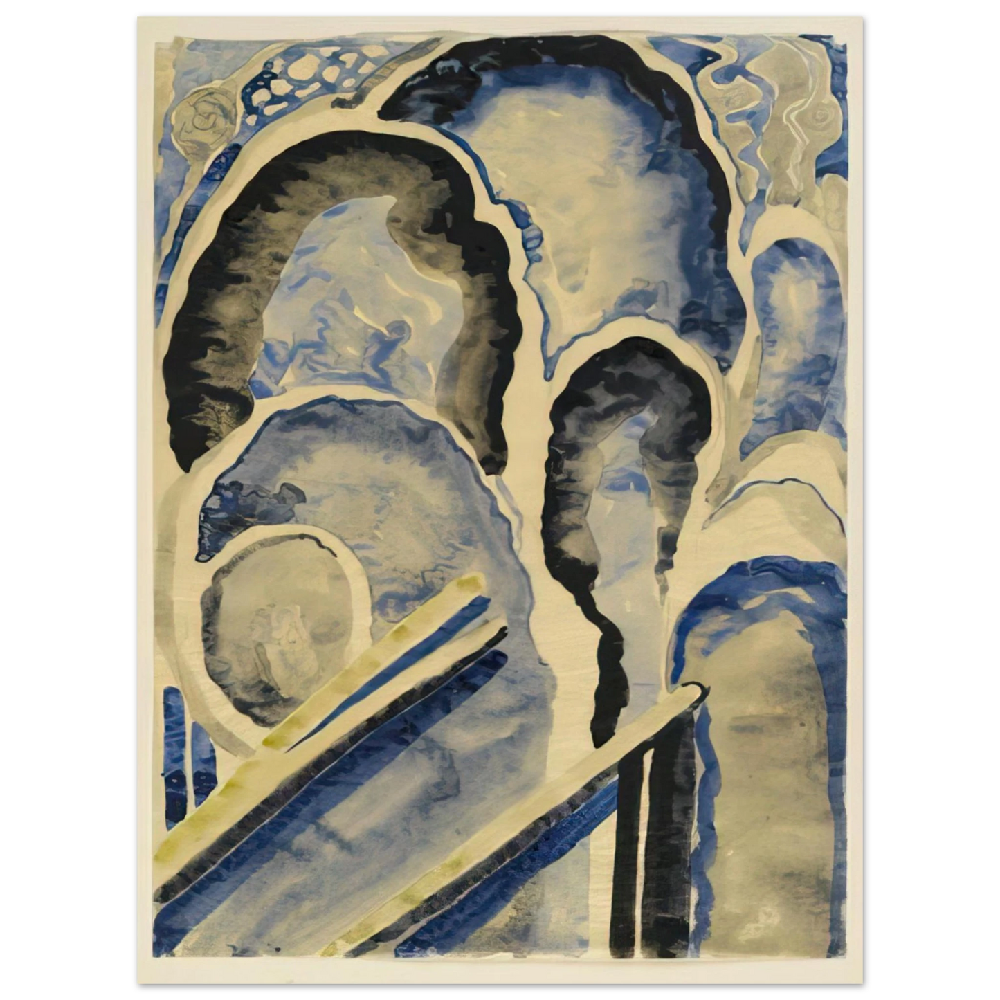 Georgia O'Keeffe - Blue-01 Fine Art Poster - 13x18 cm / 5x7 inches