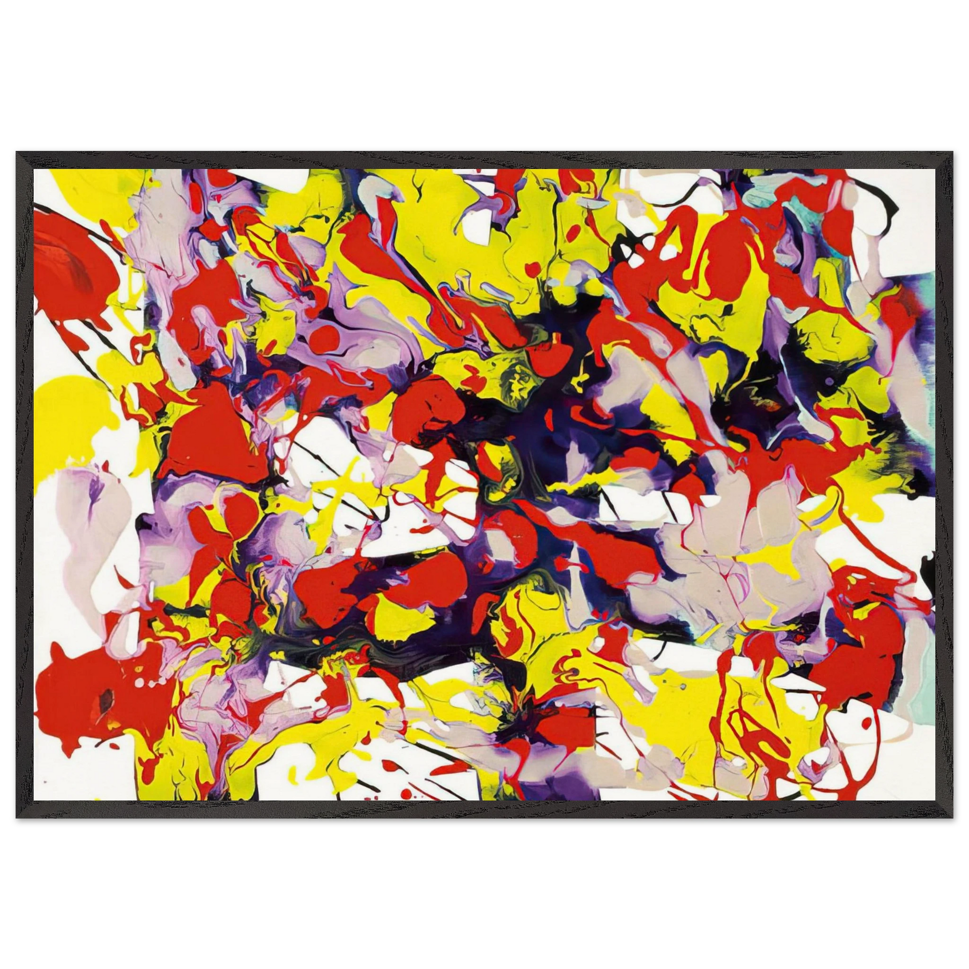 Untitled  SFP94-69  SFF 1743  - Sam Francis Framed Art Print – Black Wooden Frame - Default Title - -Framed Art Print