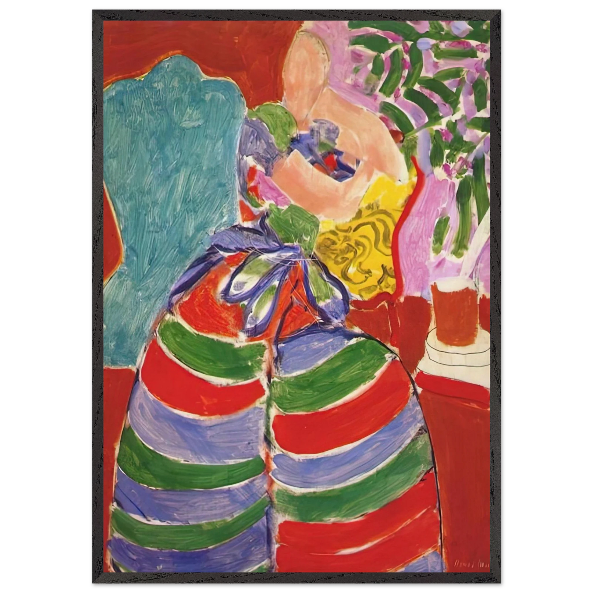THE STRIPED DRESS 1938 - Henri Matisse Framed Art Print – Black Wooden Frame - Default Title - -Framed Art Print