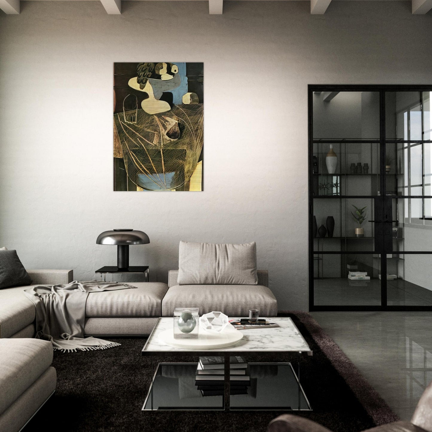 Still life with fishing net - Pablo Picasso Brushed Aluminum Print - 70x100 cm / 28x40 inches | Pablo Picasso Aluminum Print | Pablo Picasso Prints