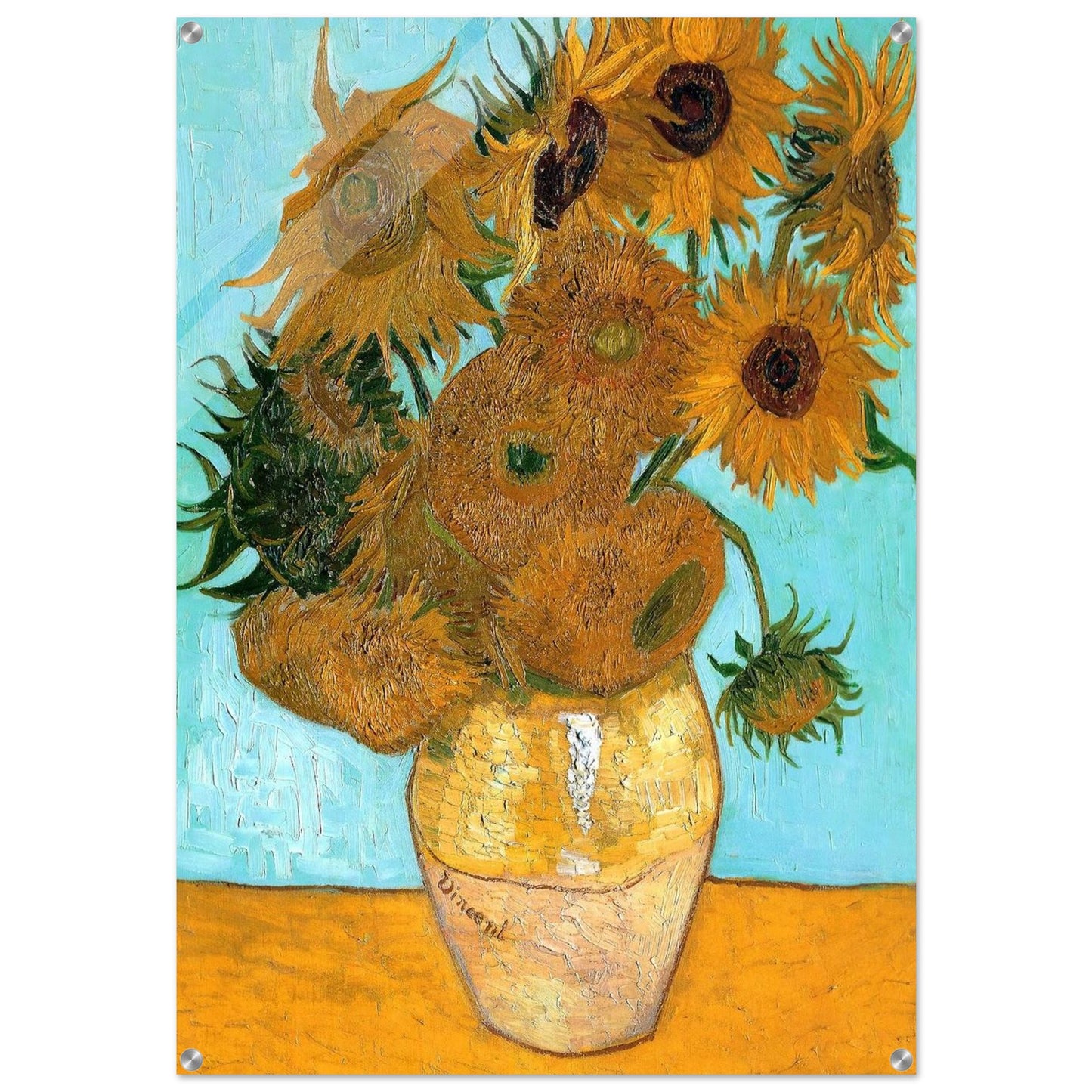 Still Life - Vase with Twelve Sunflowers - Vincent van Gogh Acrylic Print - 70x100 cm / 28x40″ inches