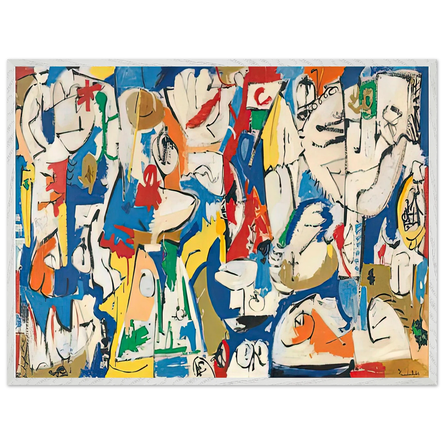 Helen Frankenthaler - The Jugglers, 1951- Wall Art - 60x80 cm / 24x32 inches - Premium Wooden Framed Poster With Fine Art Paper - Wood frame