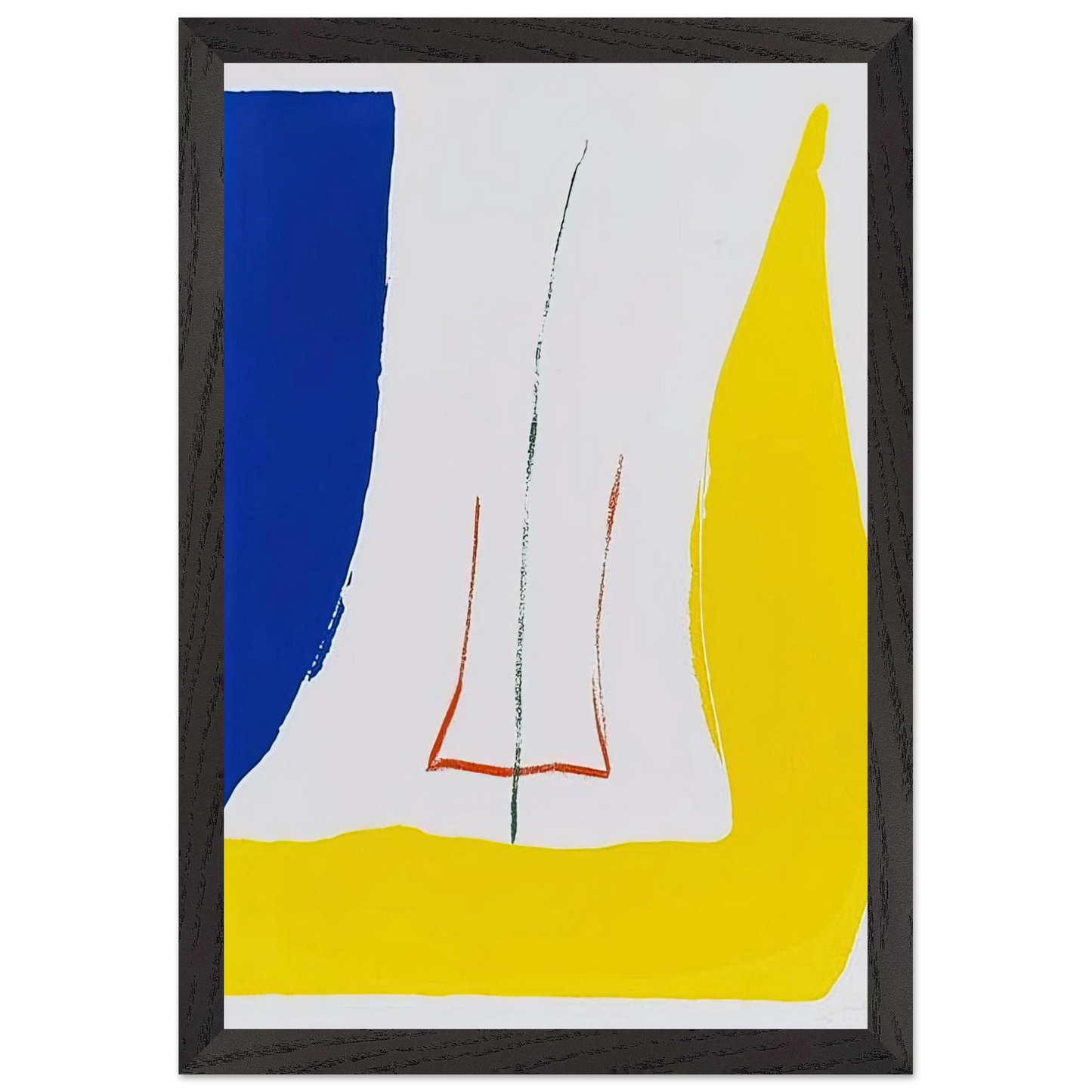 Helen Frankenthaler - Sun Corner - 1968 Wall art - 21x29.7 cm / 8x12" - Premium Wooden Framed Poster With Fine Art Paper - White frame