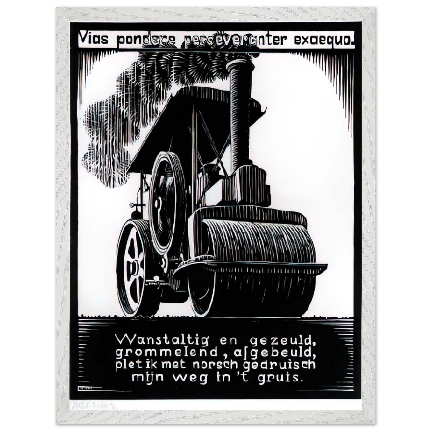MC Escher - EMBLEMATA STEAMROLLER Wall Art - 30x40 cm / 12x16 inches - Fine Art Poster - -