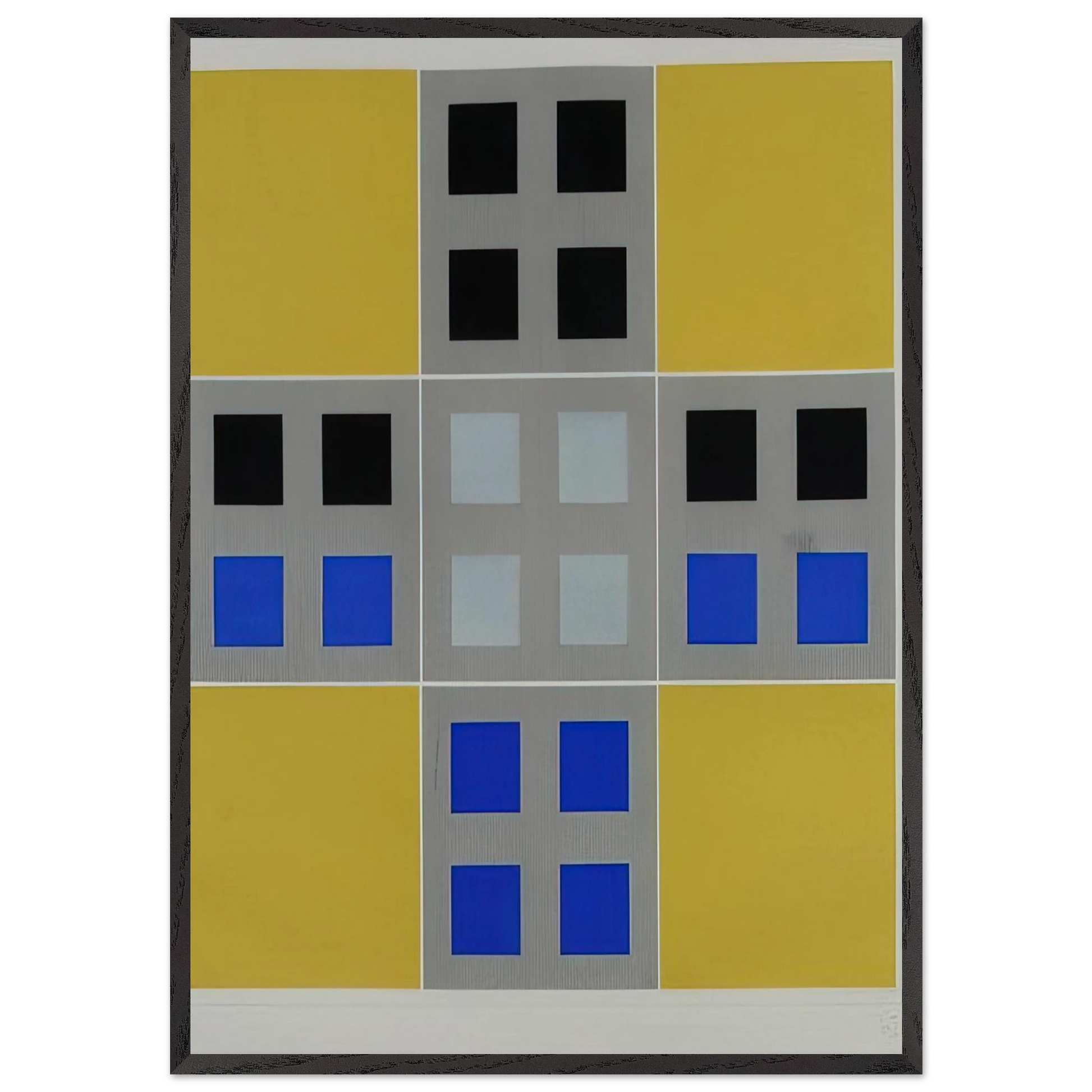 Untitled N24 - Jesus Rafael Soto Framed Art Print – Black Wooden Frame - Default Title - -Framed Art Print