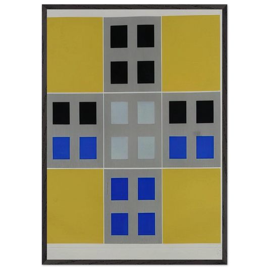 Untitled N24 - Jesus Rafael Soto Framed Art Print – Black Wooden Frame - Default Title - -Framed Art Print