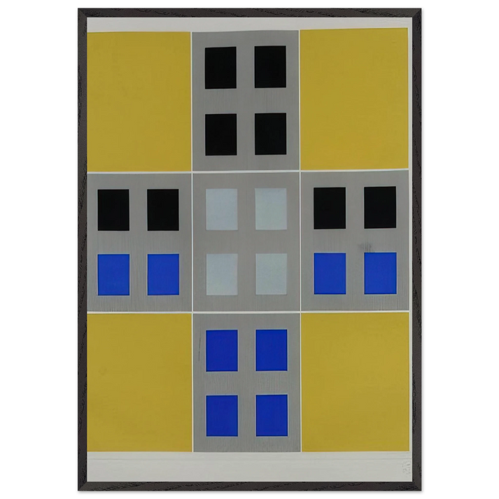 Untitled N24 - Jesus Rafael Soto 70x100 cm / 28x40 inches Framed Art Print – Black Wooden Frame