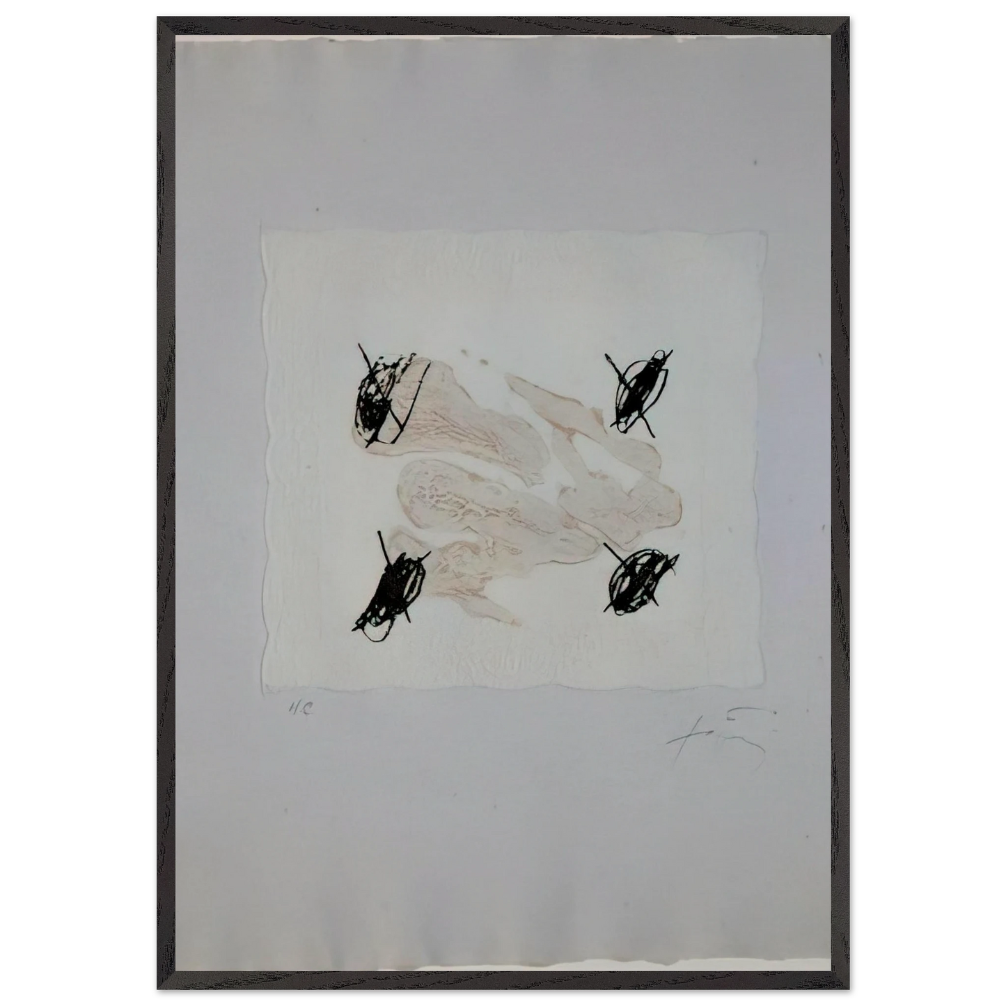 PETRIFICADA PETRIFICANTE II 1978 - Antoni Tapies Framed Art Print – Black Wooden Frame - Default Title - -Framed Art Print