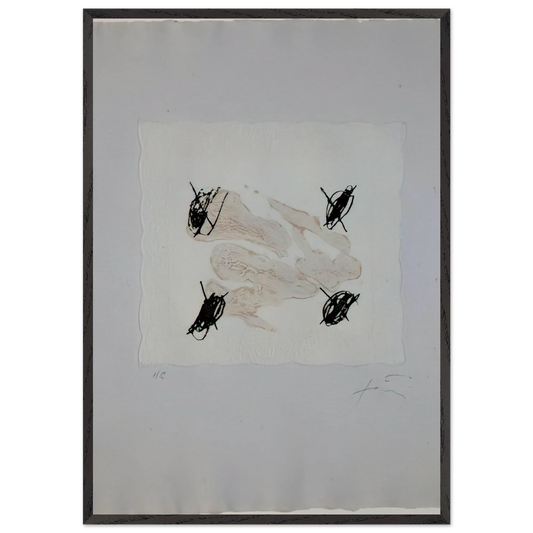PETRIFICADA PETRIFICANTE II 1978 - Antoni Tapies Framed Art Print – Black Wooden Frame - Default Title - -Framed Art Print