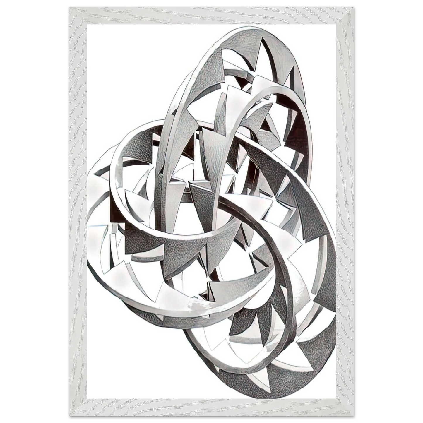 MC Escher - KNOT Wall Art - 21x29.7 cm / 8x12" - Premium Wooden Framed Poster With Fine Art Paper - Black frame