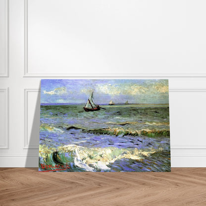 Seascape at Saintes-Maries - Vincent van Gogh Brushed Aluminum Print - 70x100 cm / 28x40 inches | Vincent van Gogh Aluminum Print | Vincent van Gogh Prints