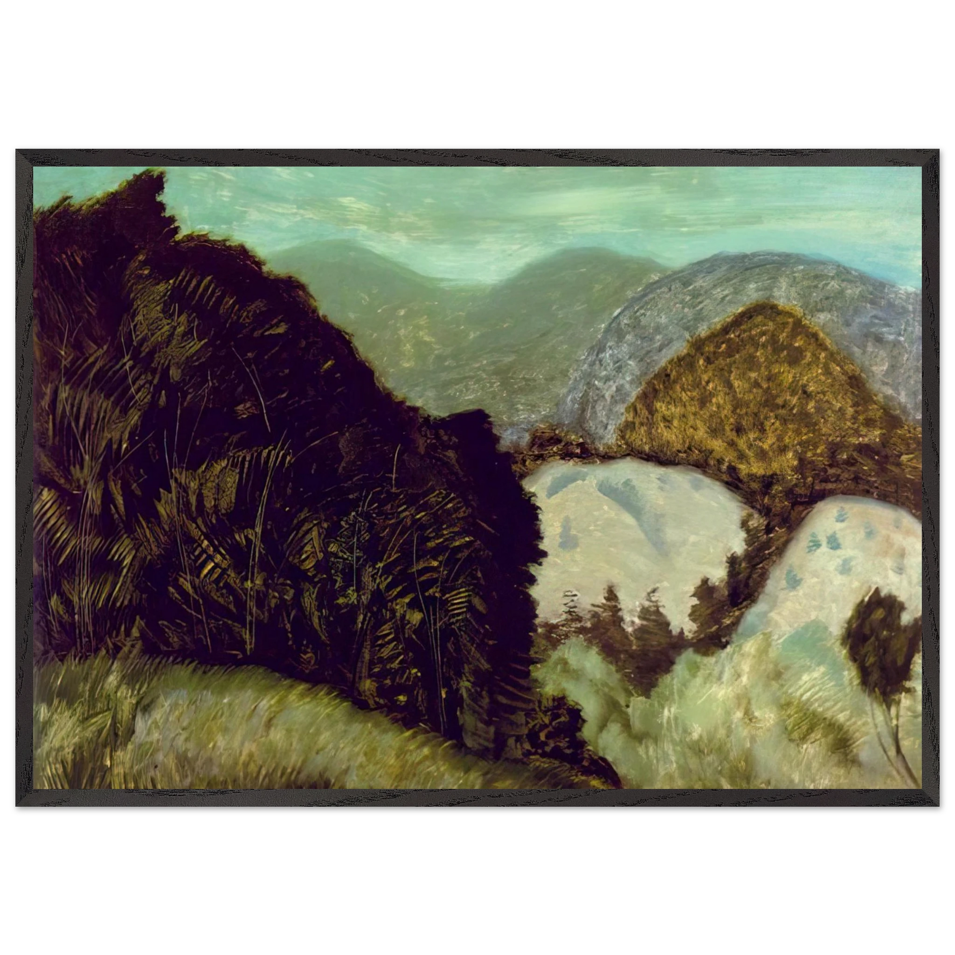 Vermont Hills - 1936 - Milton Avery Framed Art Print – Black Wooden Frame - Default Title - -Framed Art Print