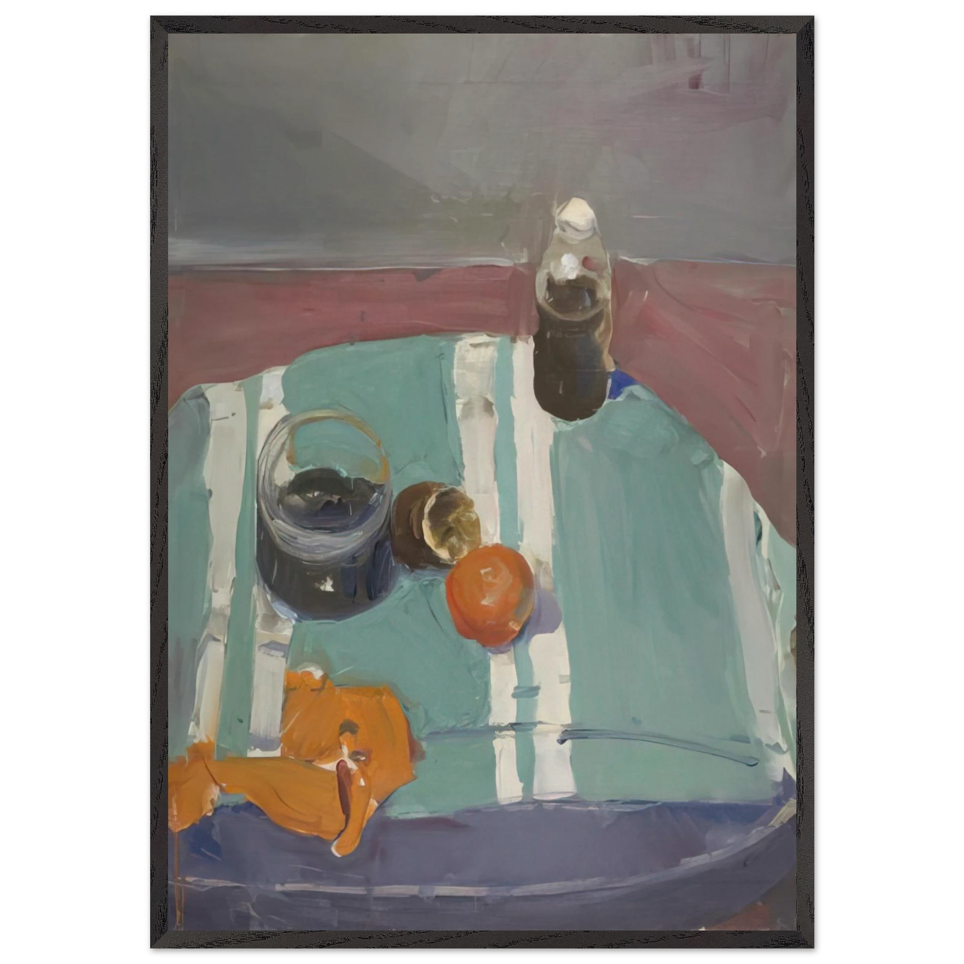 Still Life with Orange Peel - Richard Diebenkorn Framed Art Print – Black Wooden Frame - Default Title - -Framed Art Print