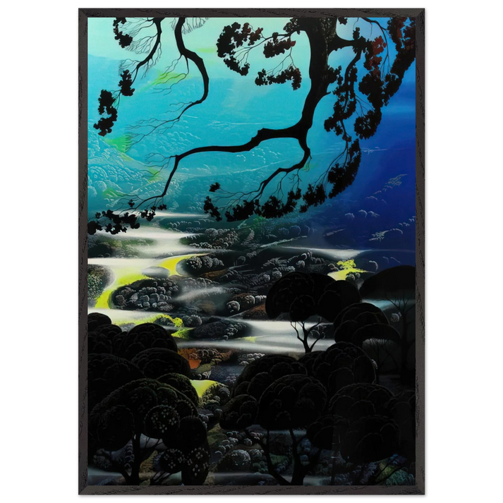 Days End - Eyvind Earle 70x100 cm / 28x40 inches Framed Art Print – Black Wooden Frame