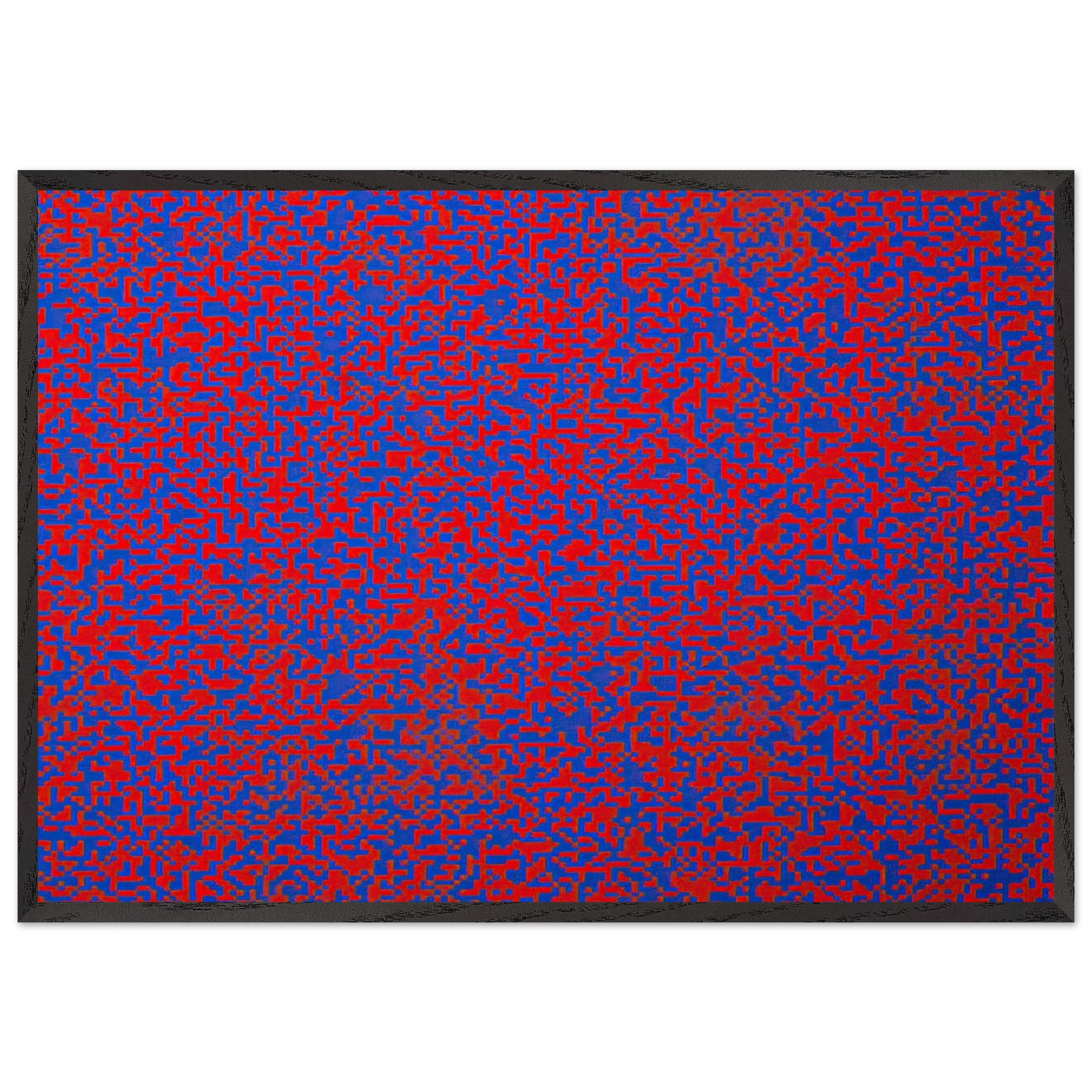 Random Distribution of 40000 Squares Using the Odd and Even Numbers of a Telephone Directory detail - 1971 - Francois Morellet Framed Art Print – Black Wooden Frame - Default Title - -Framed Art Print