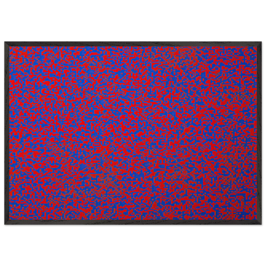 Random Distribution of 40000 Squares Using the Odd and Even Numbers of a Telephone Directory detail - 1971 - Francois Morellet Framed Art Print – Black Wooden Frame - Default Title - -Framed Art Print