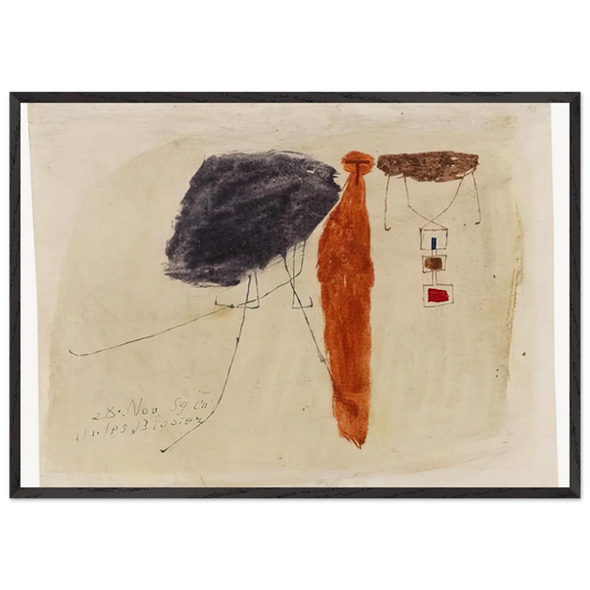 Komposition - 1959 - Julius Bissier Framed Art Print – Black Wooden Frame - Default Title - -Framed Art Print