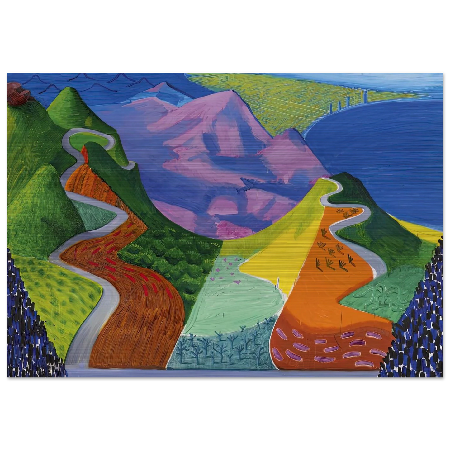 David Hockney - David Hockney Brushed Aluminum Print - 70x100 cm / 28x40 inches | David Hockney Aluminum Print | David Hockney Prints