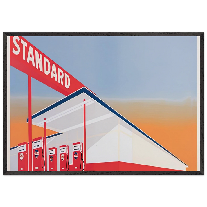STANDARD STATION 1966 - Edward Ruscha 70x100 cm / 28x40 inches Framed Art Print – Black Wooden Frame