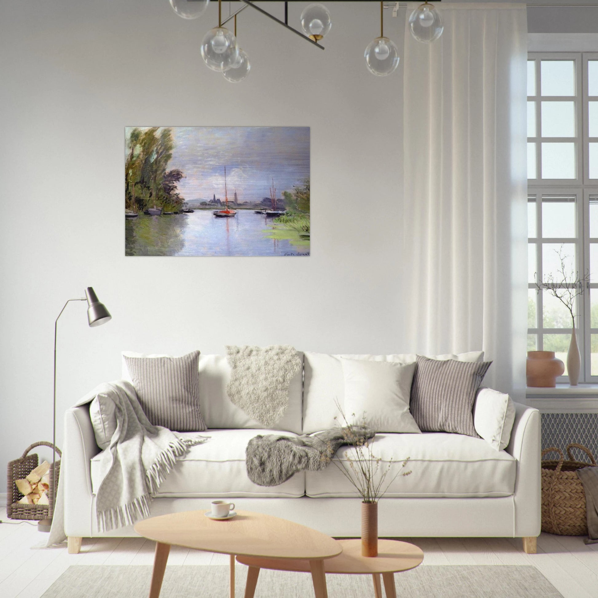 Argenteuil Seen from the Small Arm of the Seine - claude monet Brushed Aluminum Print - 70x100 cm / 28x40 inches | claude monet Aluminum Print | claude monet Prints