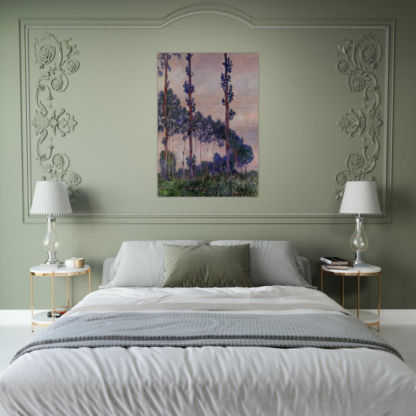 Three Trees in Grey Weather - claude monet Brushed Aluminum Print - 70x100 cm / 28x40 inches | claude monet Aluminum Print | claude monet Prints