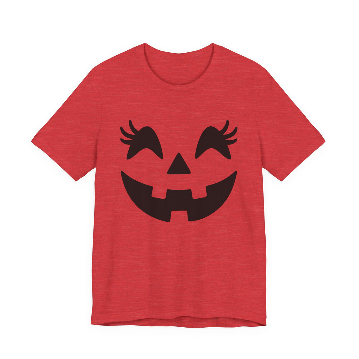 Jack O Lantern Face Pumpkin Eyelashes Halloween Women Girls T-Shirt