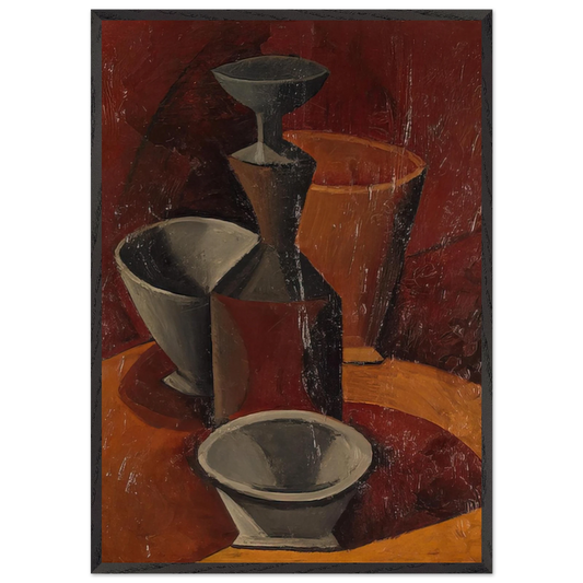 Pitcher and Bowls - 1908 - Pablo Picasso 70x100 cm / 28x40 inches Framed Art Print – Black Wooden Frame