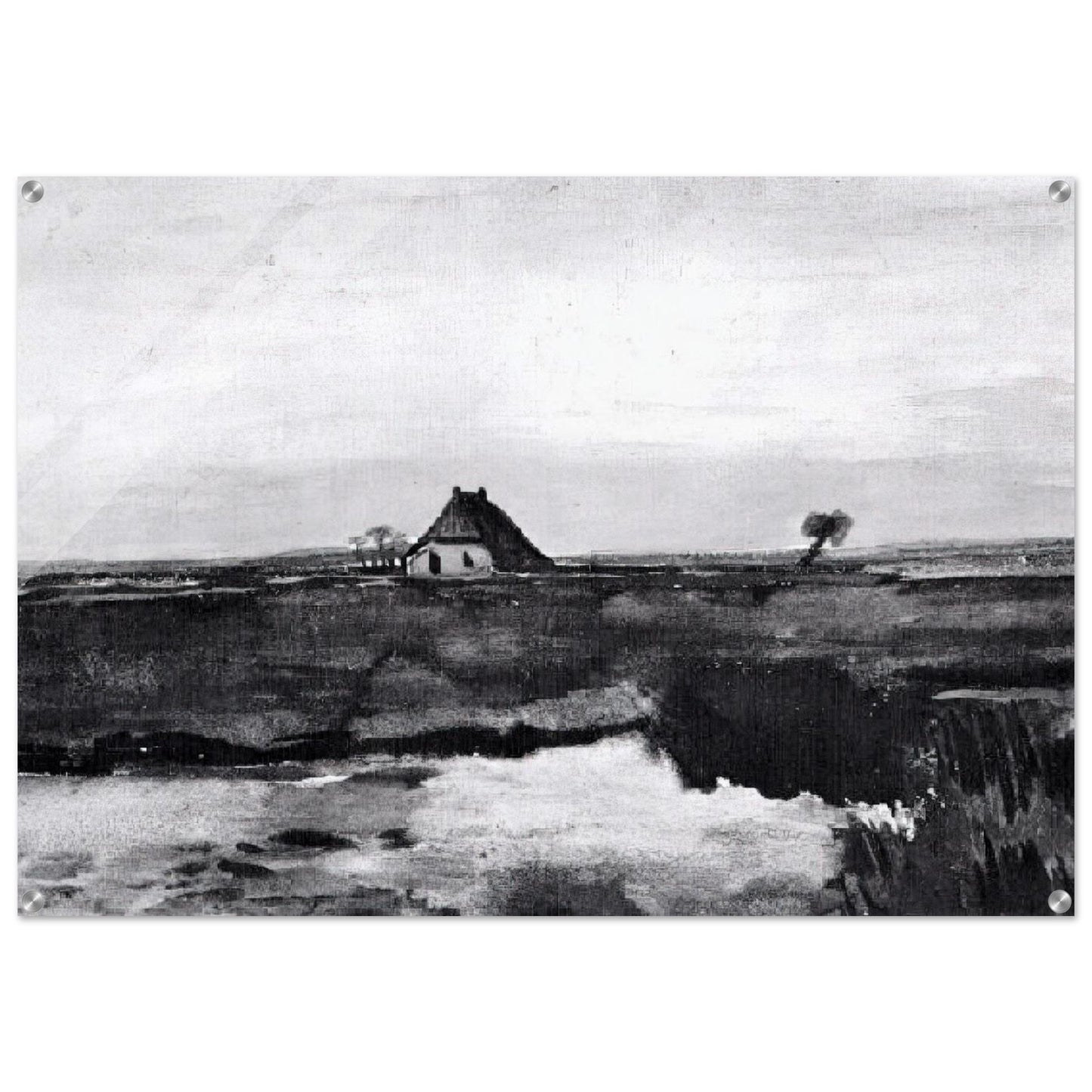 Landscape with a Farm - Vincent van Gogh Acrylic Print - 70x100 cm / 28x40″ inches