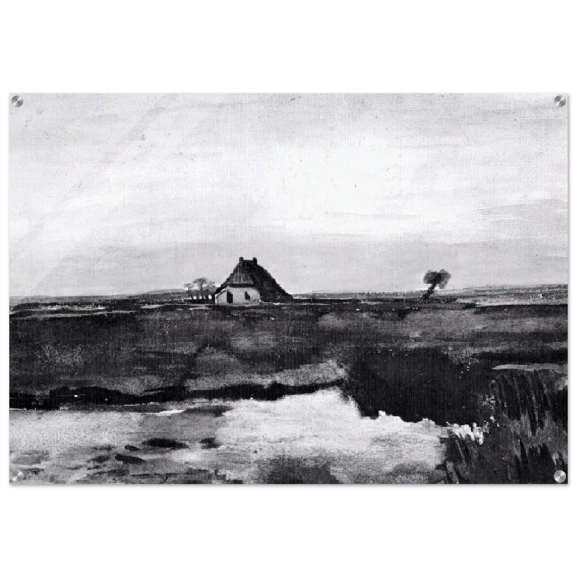 Landscape with a Farm - Vincent van Gogh Acrylic Print - 70x100 cm / 28x40″ inches