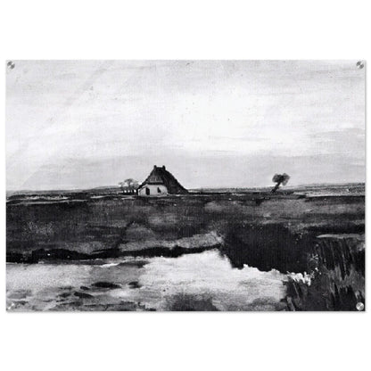 Landscape with a Farm - Vincent van Gogh Acrylic Print - 70x100 cm / 28x40″ inches