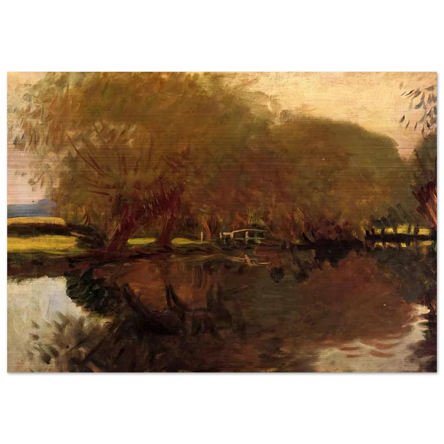 A Backwater at Calcot Near Reading - John Singer Sargent Brushed Aluminum Print - 70x100 cm / 28x40 inches | John Singer Sargent Aluminum Print | John Singer Sargent Prints
