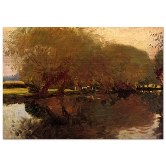 A Backwater at Calcot Near Reading - John Singer Sargent Brushed Aluminum Print - 70x100 cm / 28x40 inches | John Singer Sargent Aluminum Print | John Singer Sargent Prints