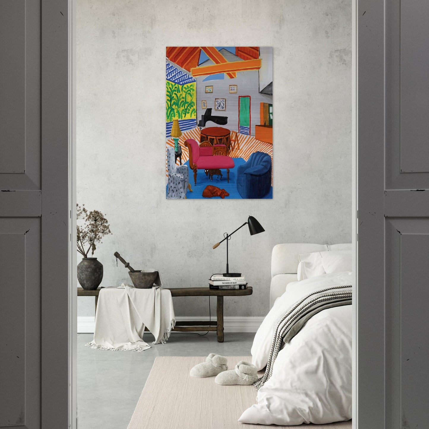 David Hockney - David Hockney Brushed Aluminum Print - 70x100 cm / 28x40 inches | David Hockney Aluminum Print | David Hockney Prints